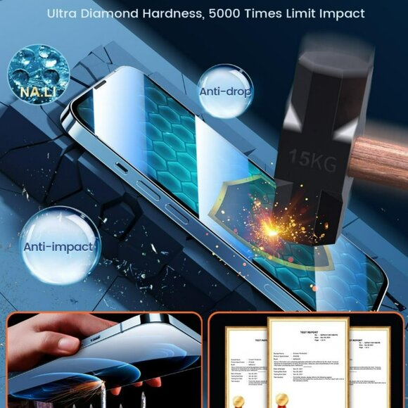 MRGLAS 2-Pack Privacy Screen Protector + 2 Camera Protectors - iPhone 12 Pro Max - Picture 2 of 9